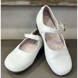 Nina "Bonnett" Mary Jane Girls Size 10.5M Memory Form White‎ Leather Dress Shoe